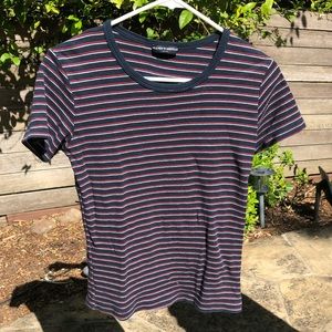 Brandy Melville Navy Striped T-shirt